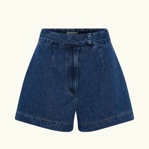 Meshki Dark Blue High-Waisted Shorts